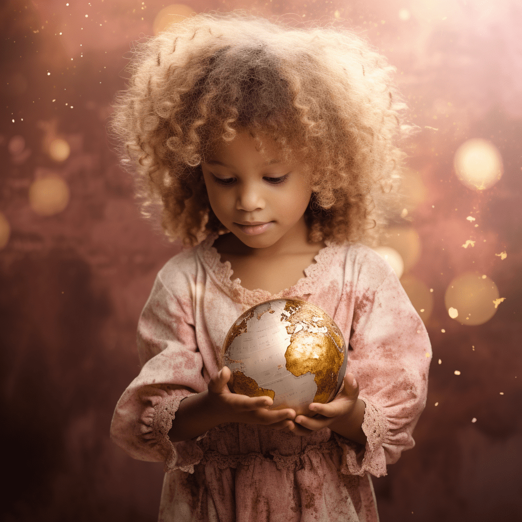 Kind met aarde in handen. Ter illustratie bij de Heal the world Prayer van Yvette Visser